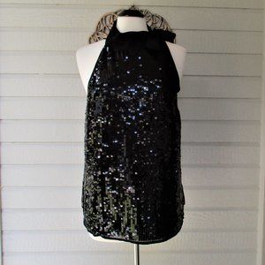 Lane Bryant Date Night Sequin & Satin Halter Top
